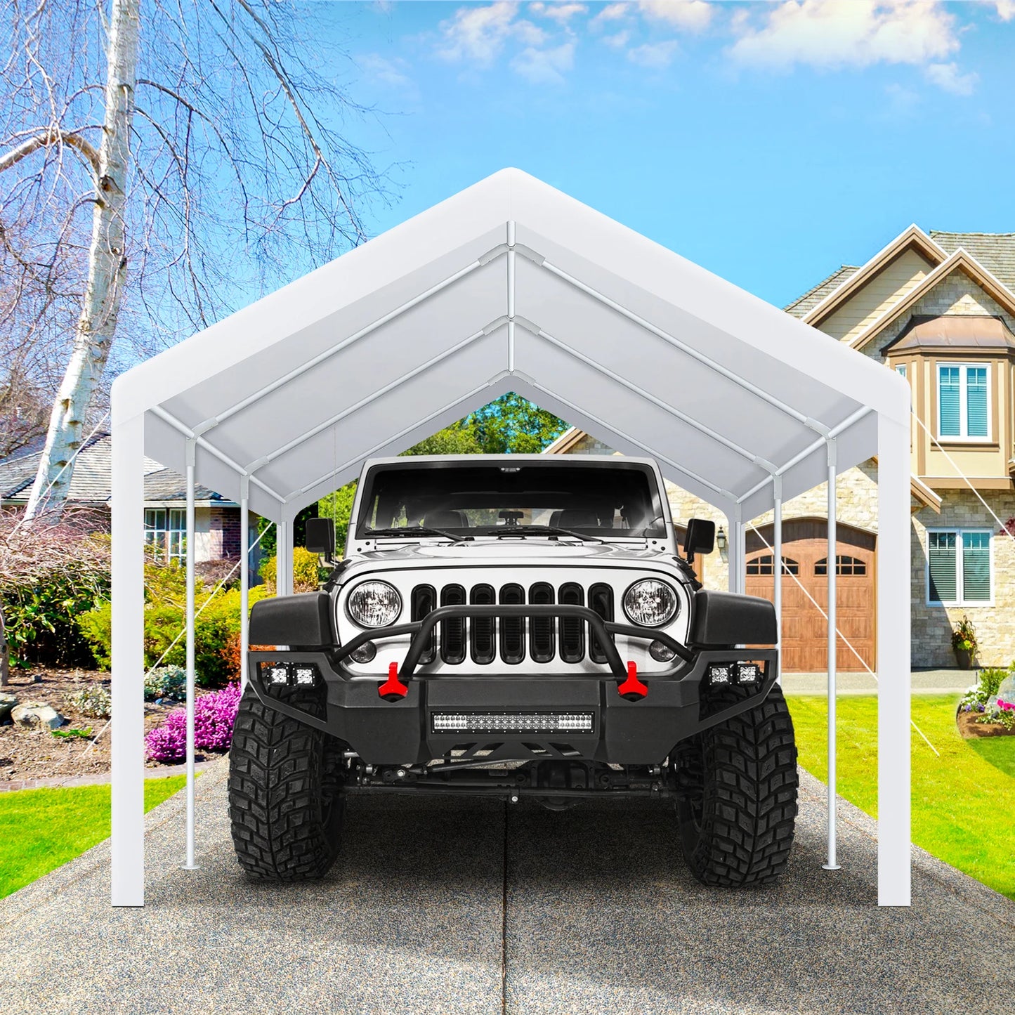 10x20 Heavy Duty Upgrade Waterproof Protected Carport