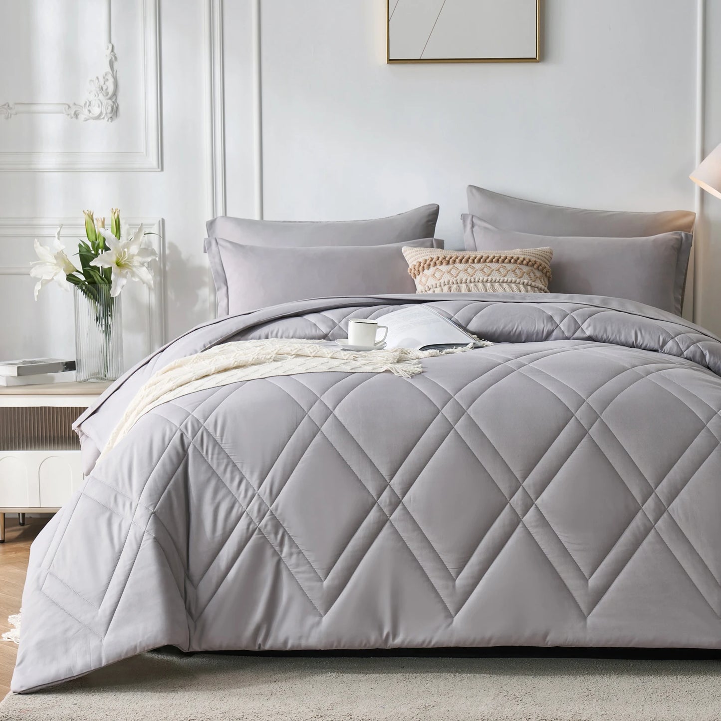 7-Pcs Solid Comforter sets
