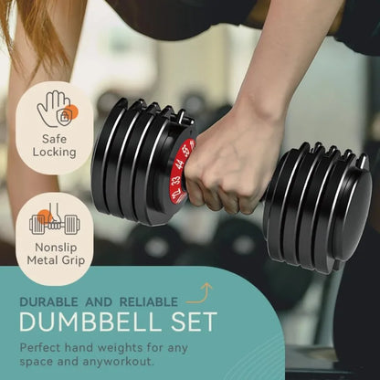 25/55lbs Adjustable Dumbbells Set,