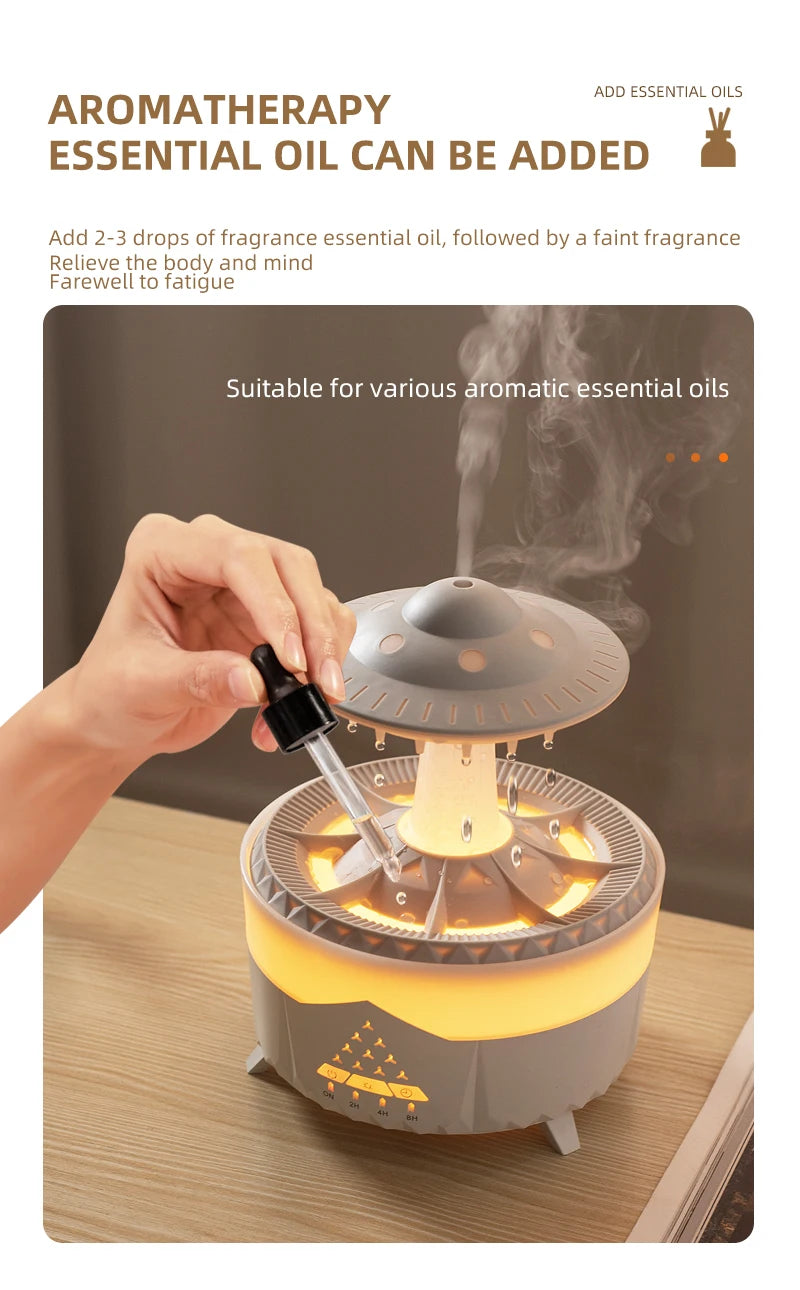 Rain Cloud Diffuser Mushroon Air Humidifier with Lamp