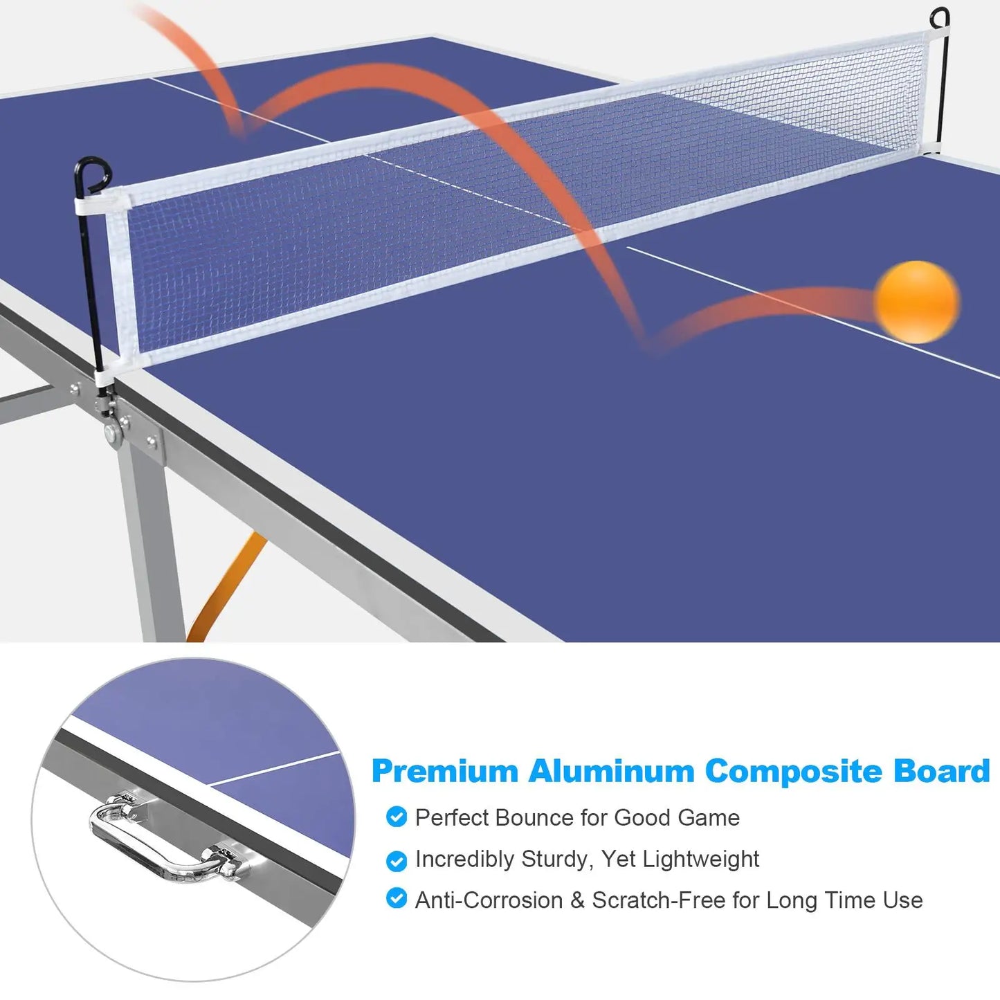 Portable 6ft Foldable Table Tennis Set - for indoors & Outdoors