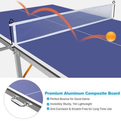 Portable 6ft Foldable Table Tennis Set - for indoors & Outdoors