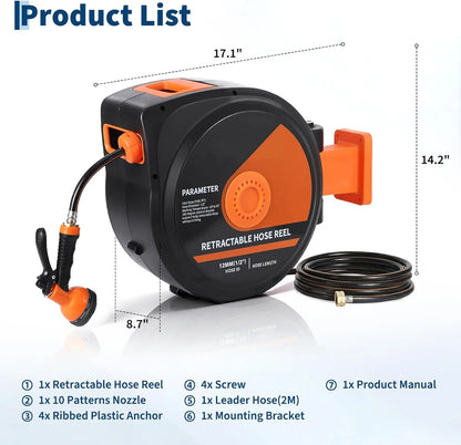 Retractable Wall Mounted Heavy Duty Garden Hose