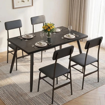 Modern Kitchen Table with Chairs 5-Piece Set