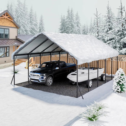 NEW 20x24 ft Heavy Duty Metal Carport with Removable Sidewalls