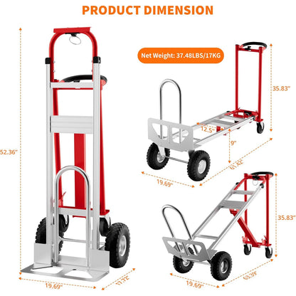 3 in 1 800Lbs Capacity Heavy Duty Folding Hand Truck