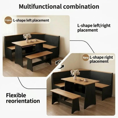 Small Kitchen Table Set with Bench and Storage