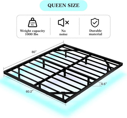 Heavy Duty Metal Queen Size Floating Bed Frame