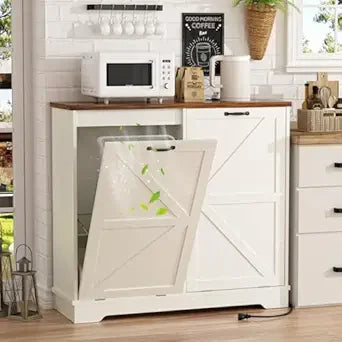 10 Gallon Recycling Double Tilt Out Trash Cabinet