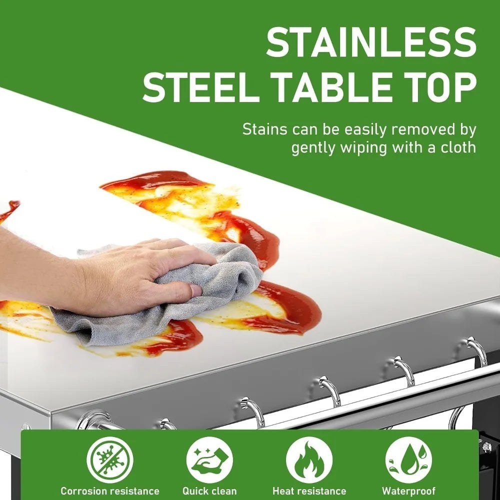 Outdoor Grill Stand Cart for Ninja Woodfire & Blackstone Griddle