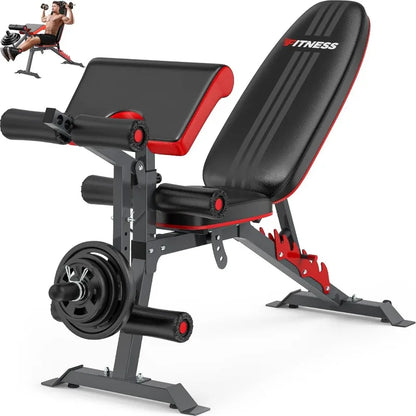 800lbs Adjustable Workout Bench with Leg Extension