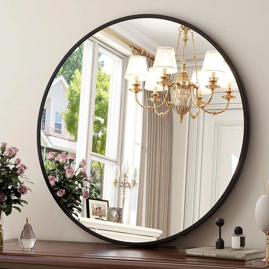 36 Inch stylish Round Metal Wall Mirror