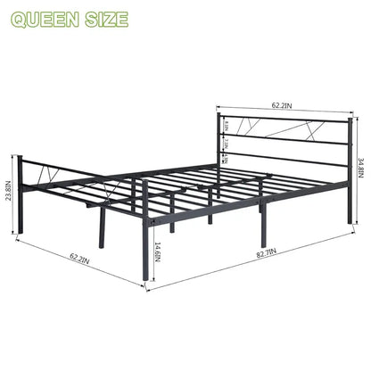 Queen Size Steel Foundation Metal Bed Frame