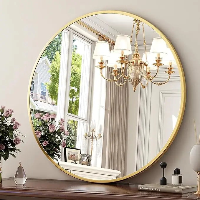 36 Inch stylish Round Metal Wall Mirror