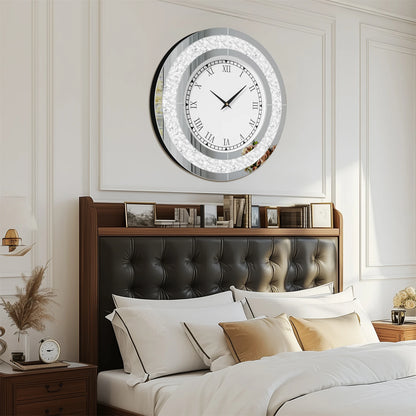 Crush Diamond Mirrored Wall Clock for Wall Decoration