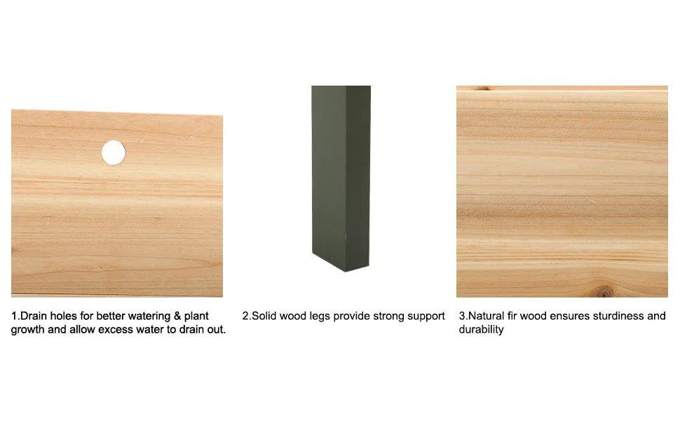 1pc Raised Garden Bed with Elevated Wooden Planter Box
