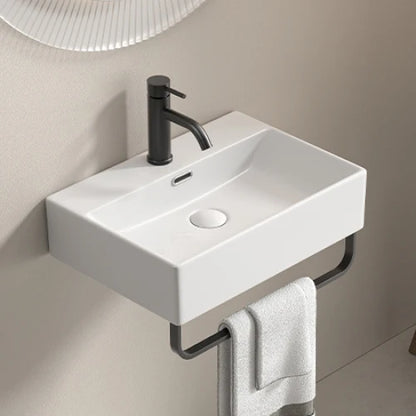 Small Wall Mount Bathroom Sink with Faucet Hole