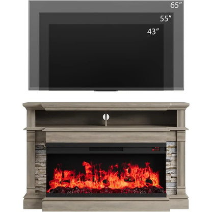 52" Fireplace Entertainment Center with 36" Electric Fireplace