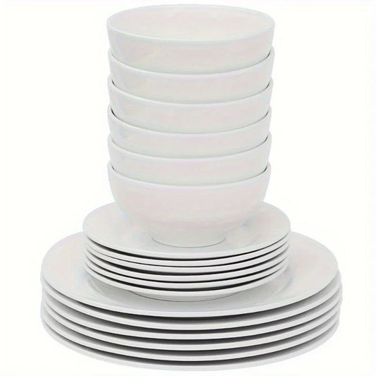 18-Piece Dinnerware Set Round Dinner Plates Dish Service For 6