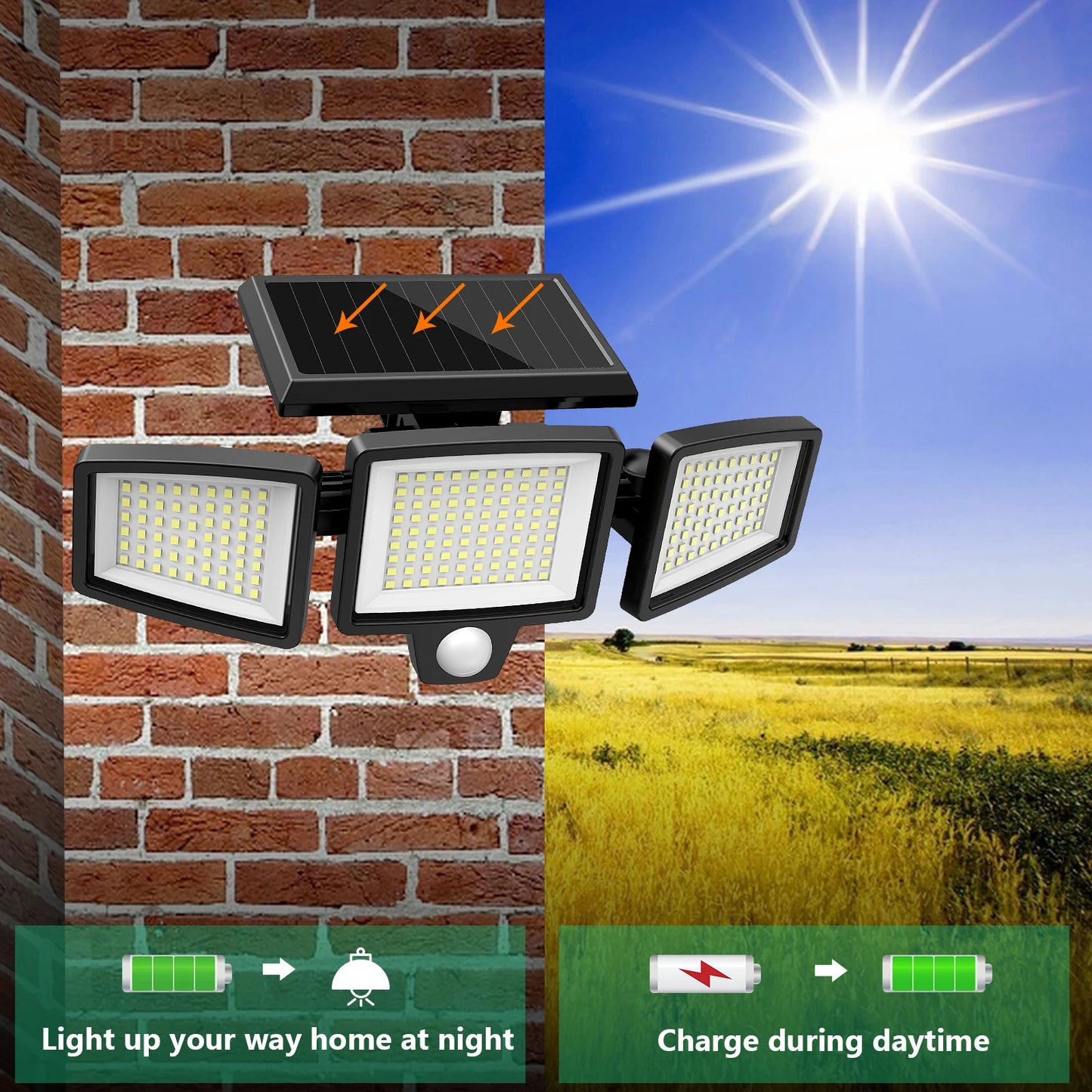 Solar Light with 200+ LEDs and Motion Sensor