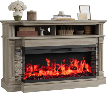 52" Fireplace Entertainment Center with 36" Electric Fireplace