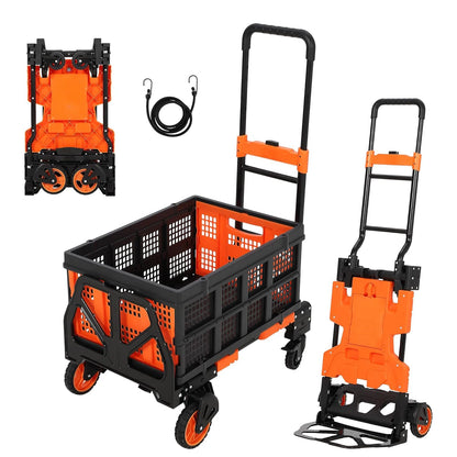 2-in-1 Folding Hand Truck with Foldable Basket