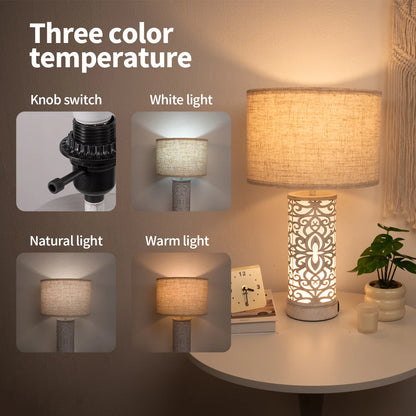 Retro Farmhouse Table Lamp with Multi-Functions