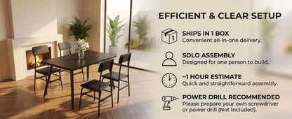 Modern Kitchen Table with Chairs 5-Piece Set