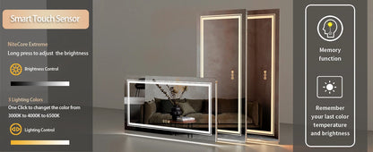 40x24 Inch LED Mirror with Front Light and Backlit