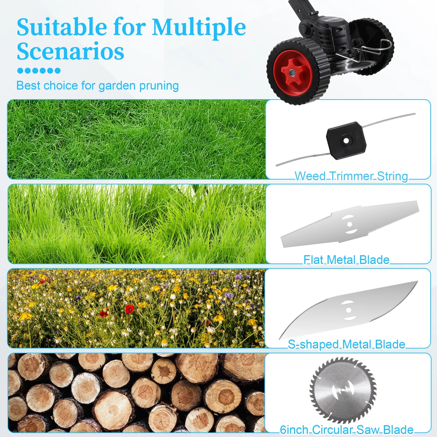 Electric Lawn Mower Cordless Grass Trimmer