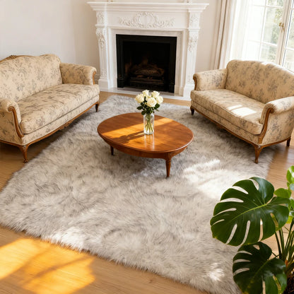 10x12 Fluffy Black Sheepskin Area Rug