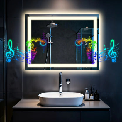 50/60/100/120cm LED Bathroom Mirror Built-in Bluetooth Speaker