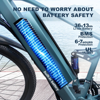Electric Bike for Adults with 40Miles 25MPH Commuting