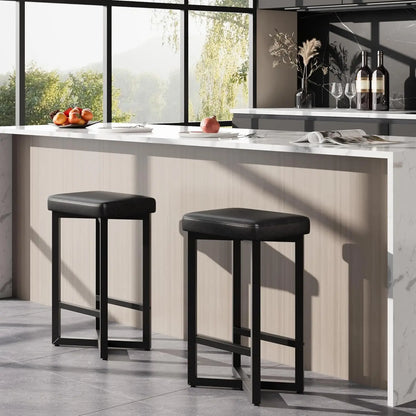 2PCS 24" Bar Stools with Metal X-Frame