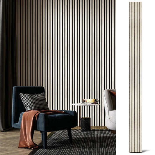 94.5x7.9-inch 4PCS Wood Noise Reduction 3D Textured Wall Panels