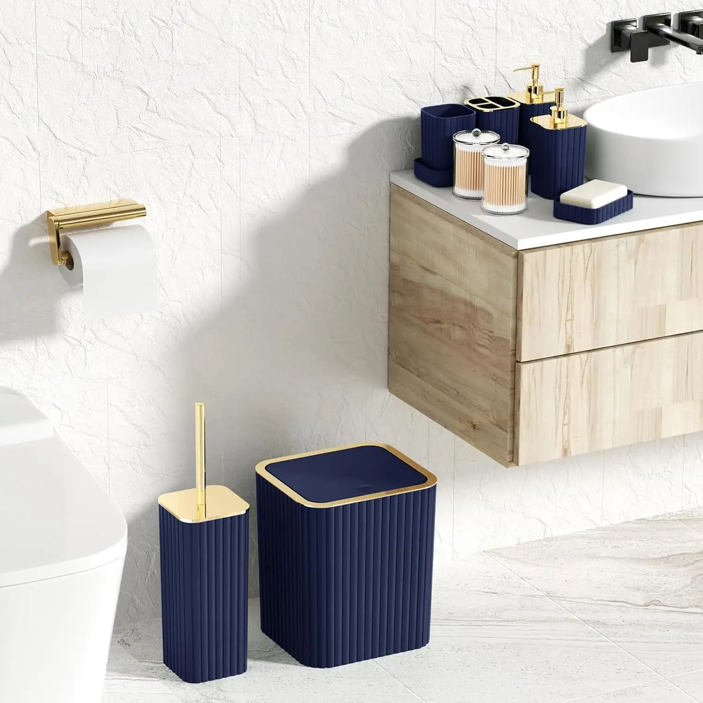 25-Piece Blue Bathroom Set with Shower Curtain