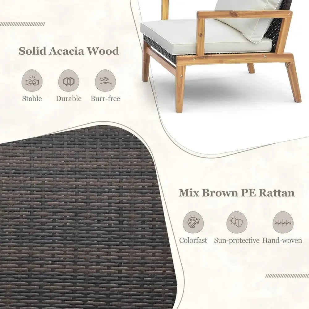 3-Piece Wicker Patio Furniture Set
