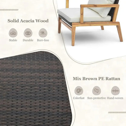 3-Piece Wicker Patio Furniture Set