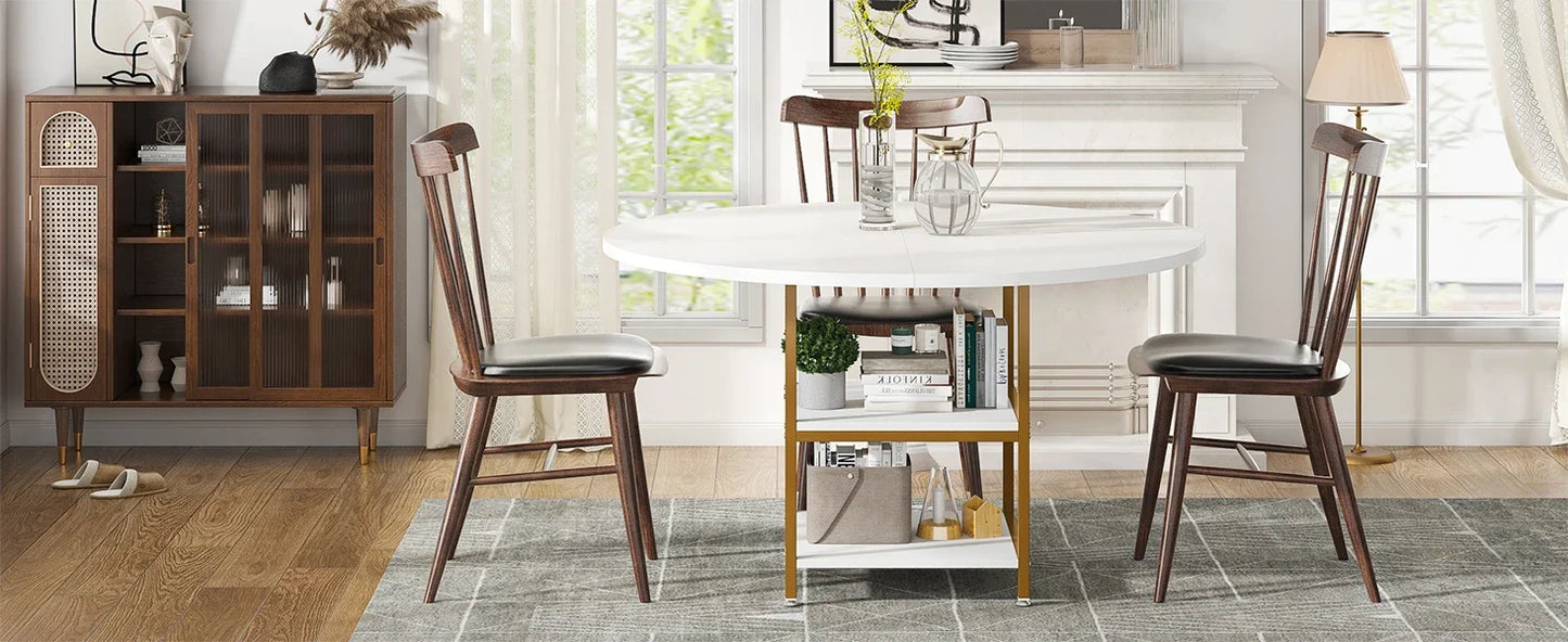 47-inch Round Dining Table for 4