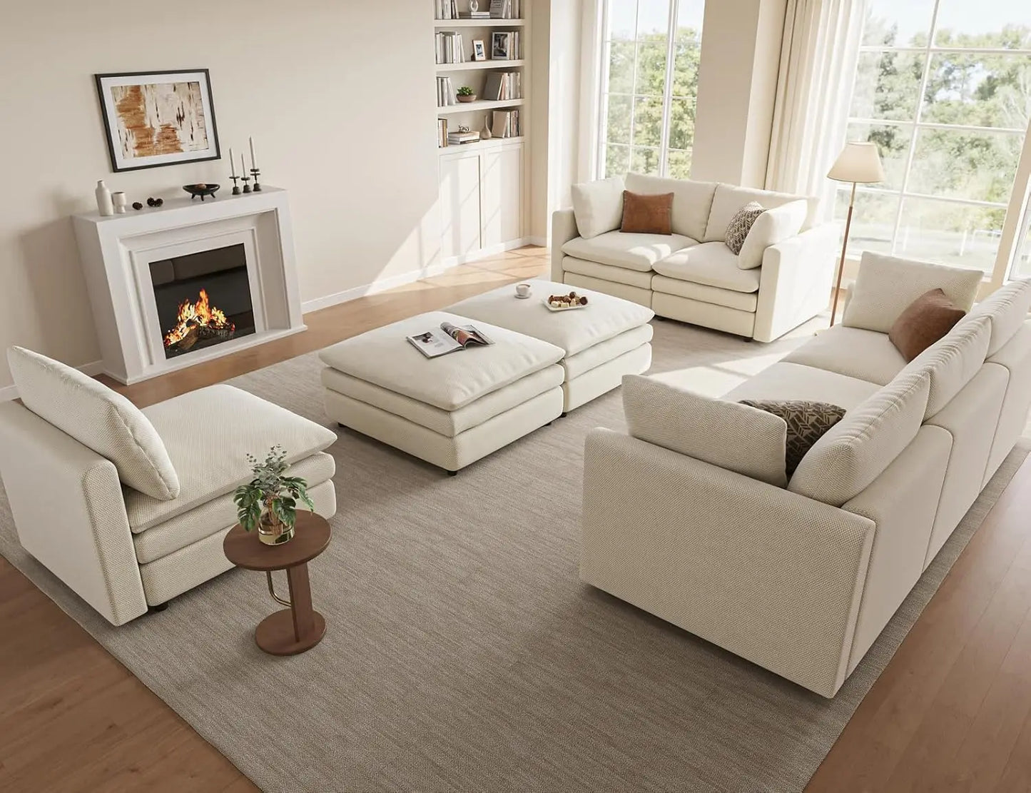 97in Modular L-Shape Sectional Sofa Deep Seat