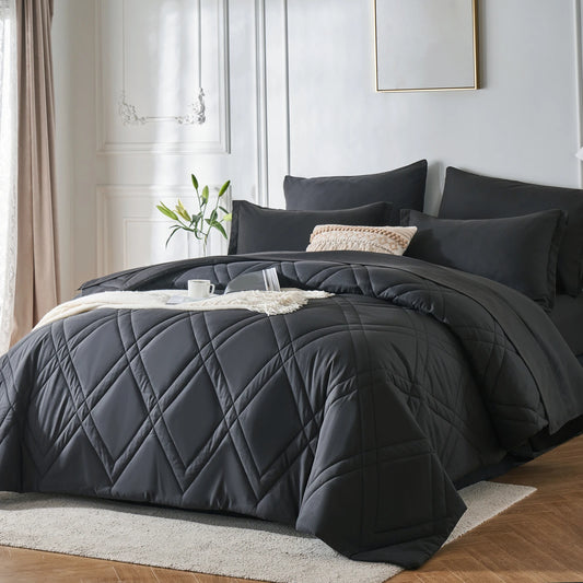 7-Pcs Solid Comforter sets