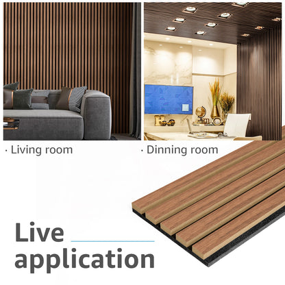 94.5x7.9-inch 4PCS Wood Noise Reduction 3D Textured Wall Panels