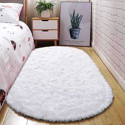 2.6 x 5.3ft Oval Fluffy Ultra Soft Area Rugs