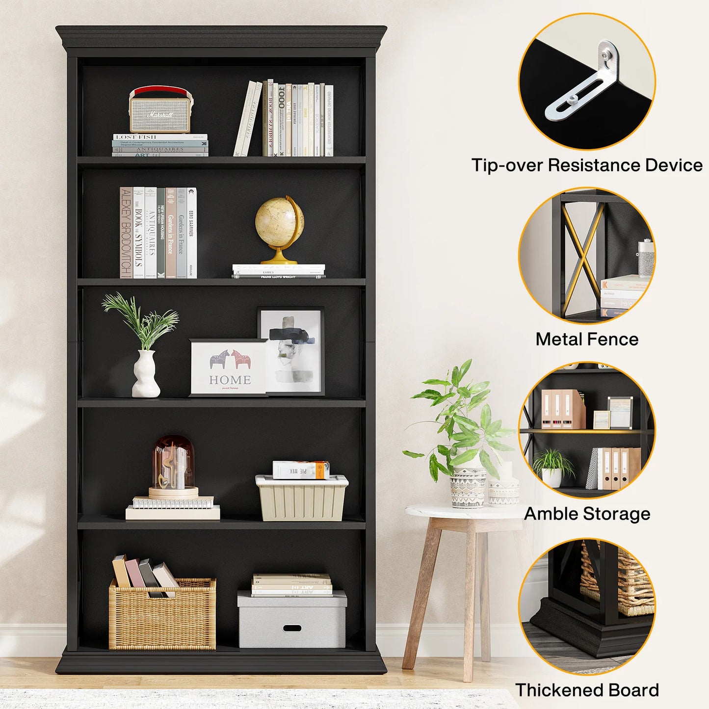 71 Inches Industrial Bookshelf