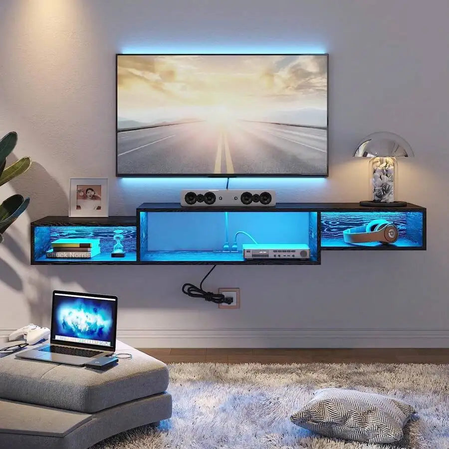 59" Floating TV Stand with LED Lights