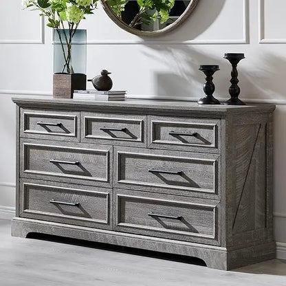7 Drawer Drawers for Bedroom with Large Metal Handles