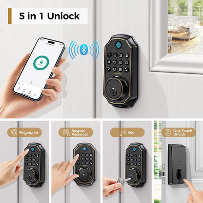 5-in-1 Keyless Entry Door Lock with Keypad