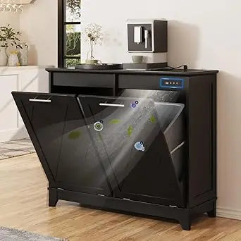 10 Gallon Recycling Double Tilt Out Trash Cabinet