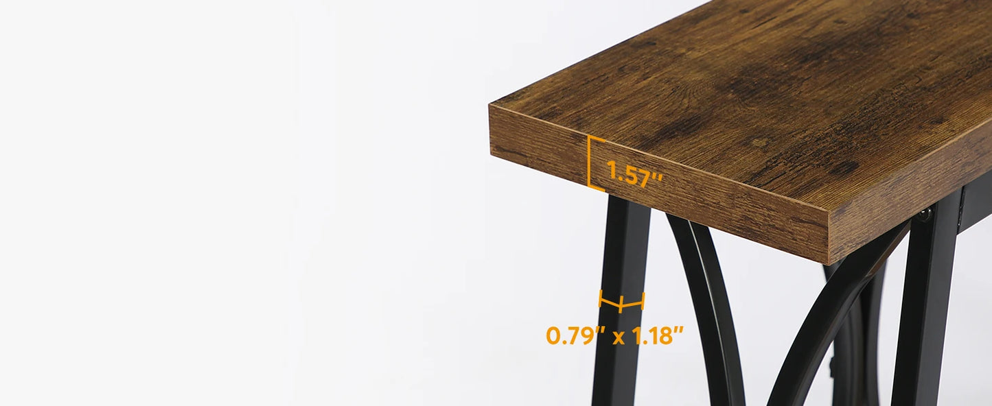 70.9 inch Long Console Table with 2 Tier Storage Shelf