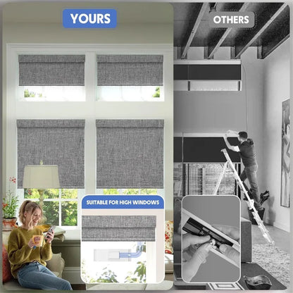 Blackout Smart Roller Blinds Solar Panel Include Electric Cordle